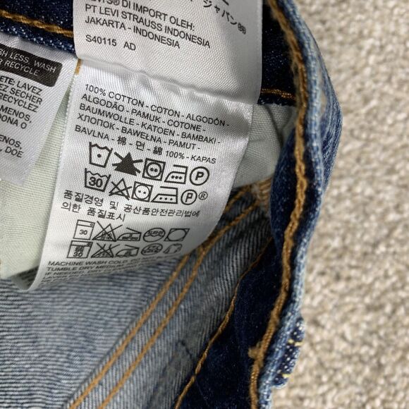 Levis Women 501 Denim Mini Shorts Button Fly Blue Size 28 Cotton 49-16 - Picture 4 of 8